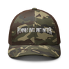 Image of Camouflage trucker hat that says Pedo lives dont matter