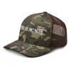 Image of Camouflage trucker hat that says Pedo lives dont matter